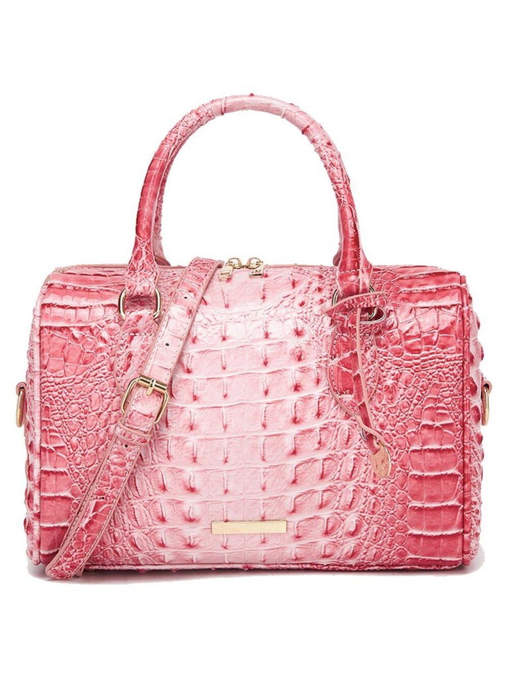 Women's Vegan Leather Crocodile Embossed Satchel Tote Bag Medium